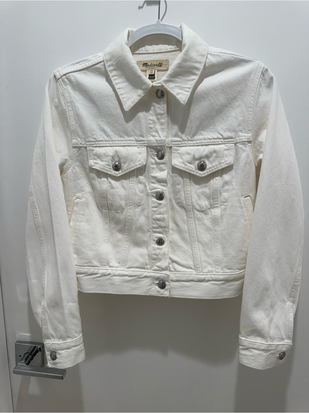 Madewell White Denim Trucker Jacket XS